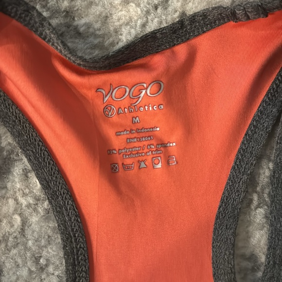 Orange/Gray Workout Gym Tank - Picture 3 of 4